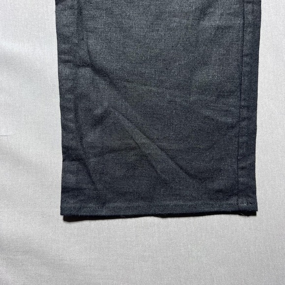 Majorelle Belted High Waist Black Trouser Pants High Rise Size M Linen Blend - Picture 4 of 15